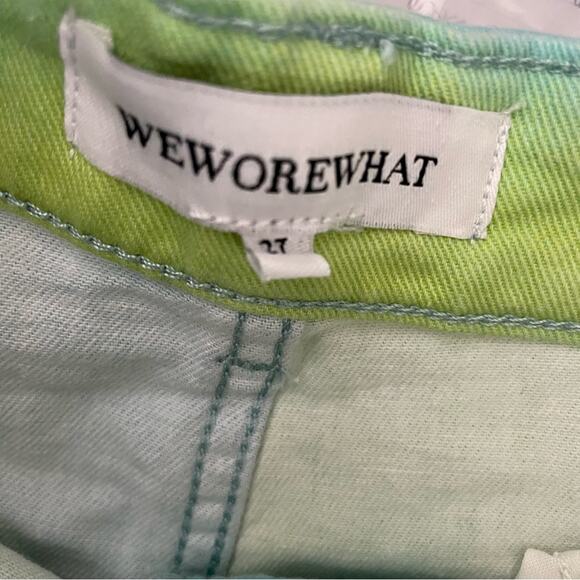 WeWoreWhat Flare Bell Short Stretch Twill Denim Tie Dye Women’s - Picture 6 of 7